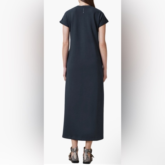 AllSaints Navy Blue Short Sleeve Maxi Dress Size 4 NWOT - Picture 3 of 13